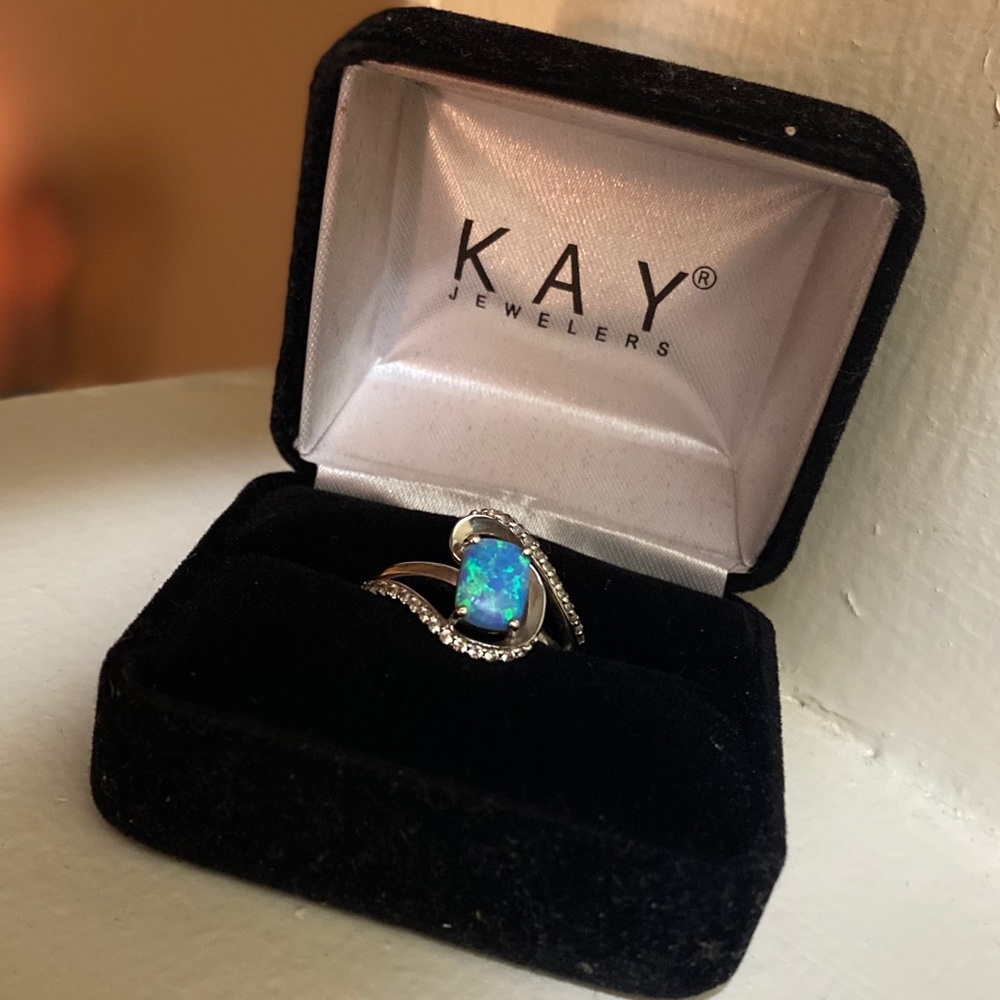 Blue Opal Diamond Ring Kay Jewelers